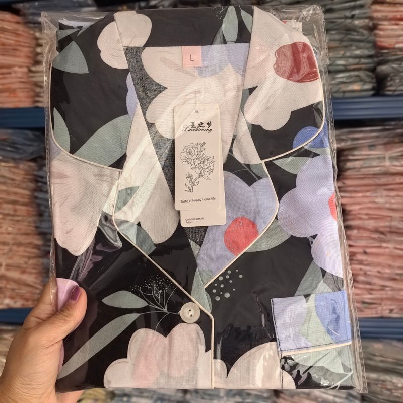 Summer Pajamas Women's Cotton Silk Short Sleeve Thin Suit K-style Homewear Cute Student Loose Plus Size Can Be Outwear