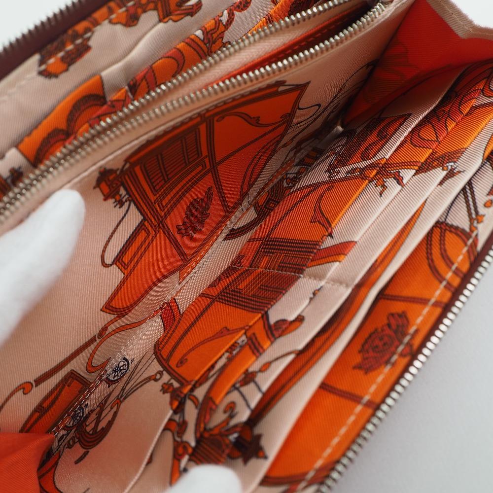 HERMES Azap silk in Purse Rouge Red Epsom/silk unisex Used
