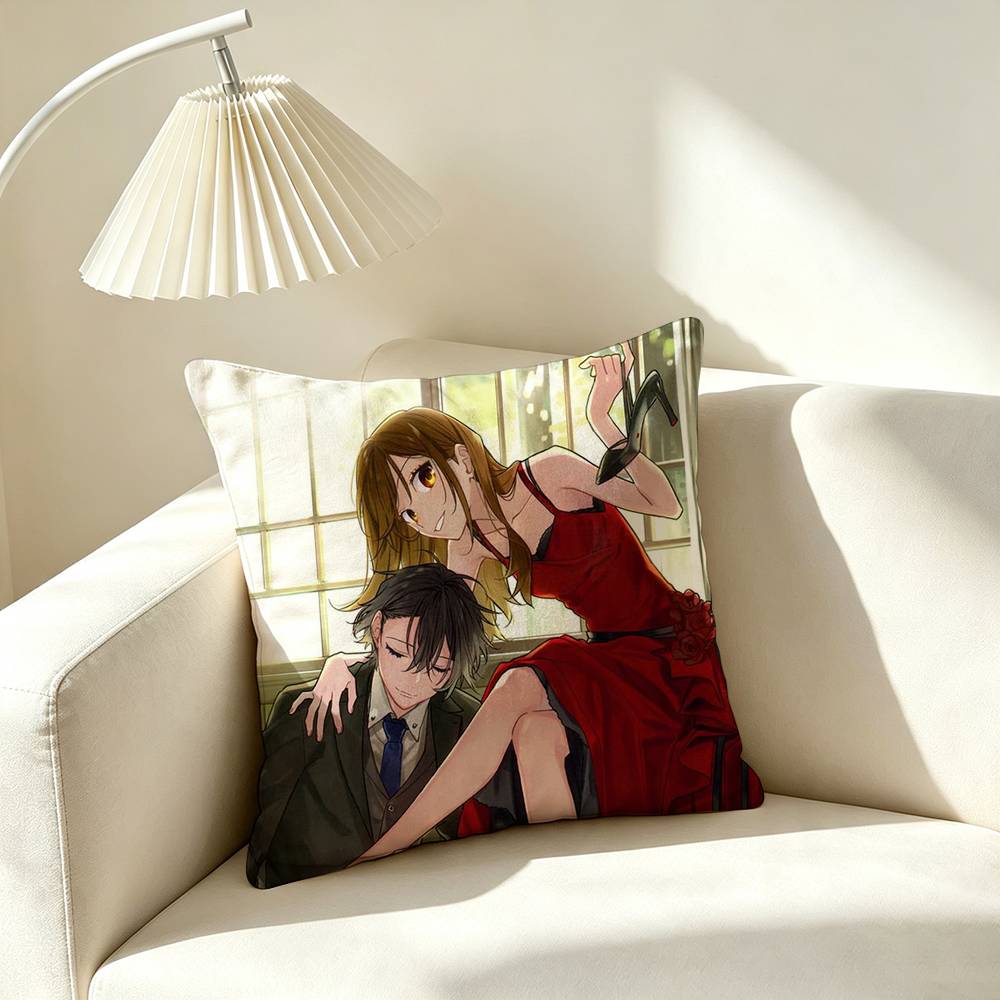 H-Horimiya Hori Kyouko Miyamura  Square Double-Sided printed Pillow Case Bedroom Bedside Pillow Sofa Cushion Cover