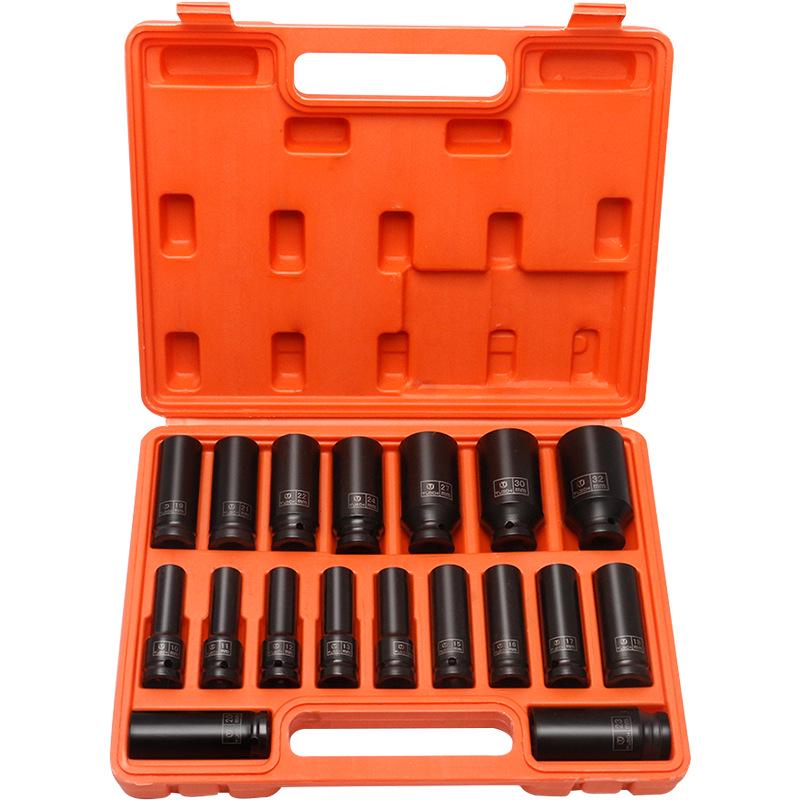 18-Piece Long Hex Socket & Air Wrench Set for Auto Repair