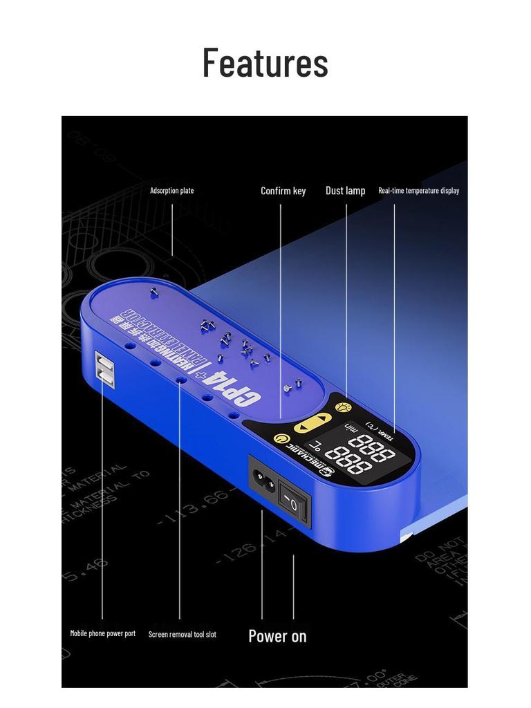 Repairman CP14+ LCD Screen Separator: 5-Speed, Fast Heating for Mobile Phone & Tablet Repair