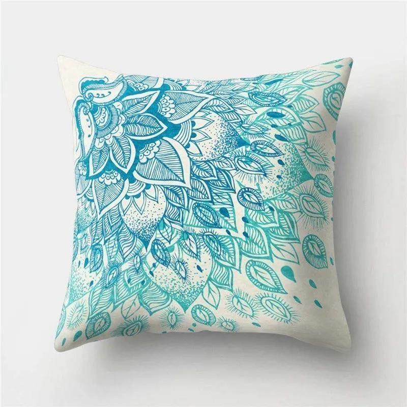 Mandala Pattern Decorative Polyester Cushion Cover Sofa Decorative Pillow Cover Pillow Protectors For Sofa Car Home Decor