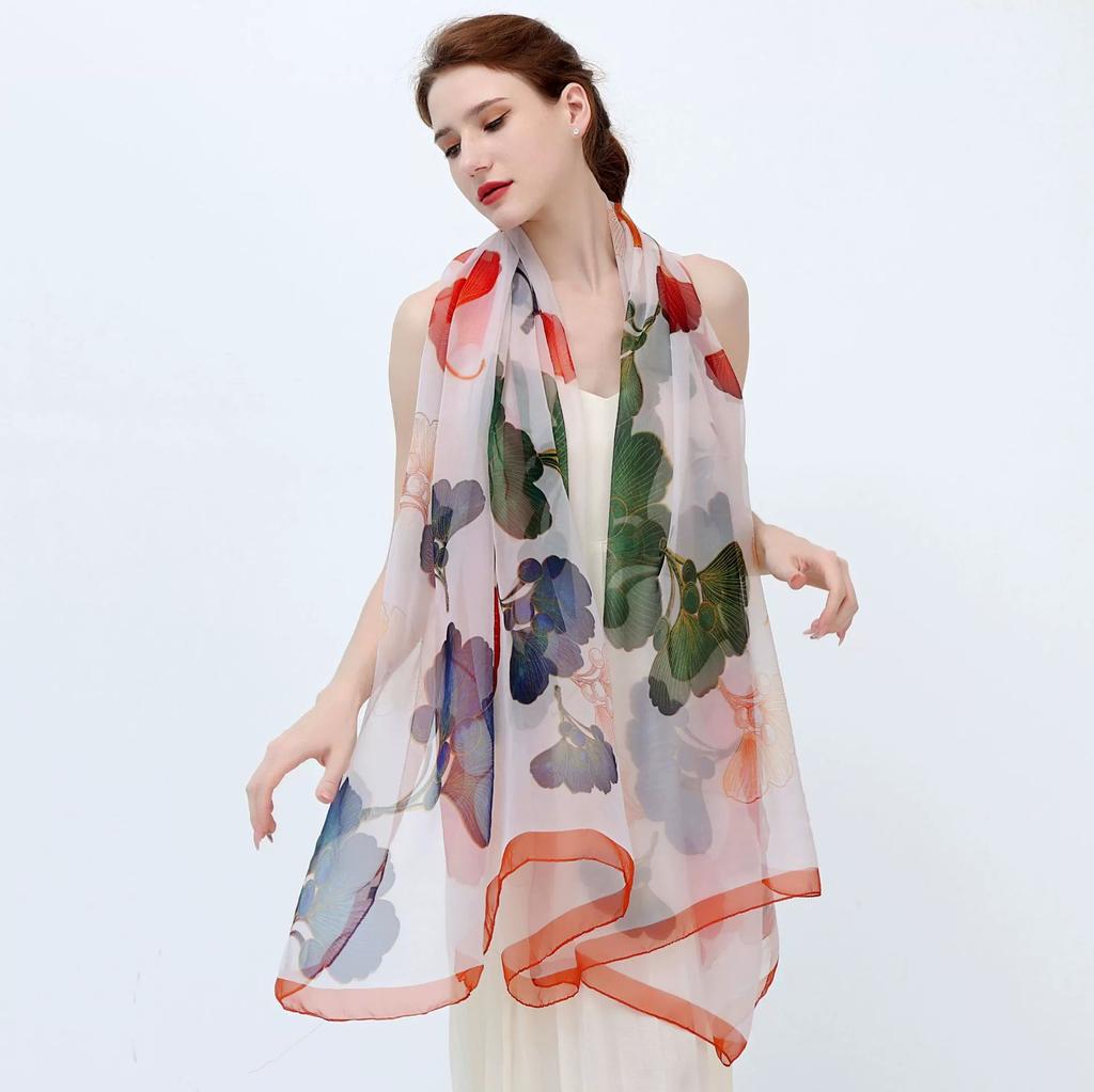 Stoles Wraps Silk Scarf Foulard Female Scarves Wraps Hijab Bandana Women Large-size Beach Shawls Muslim HijabsTravel Sunscreen