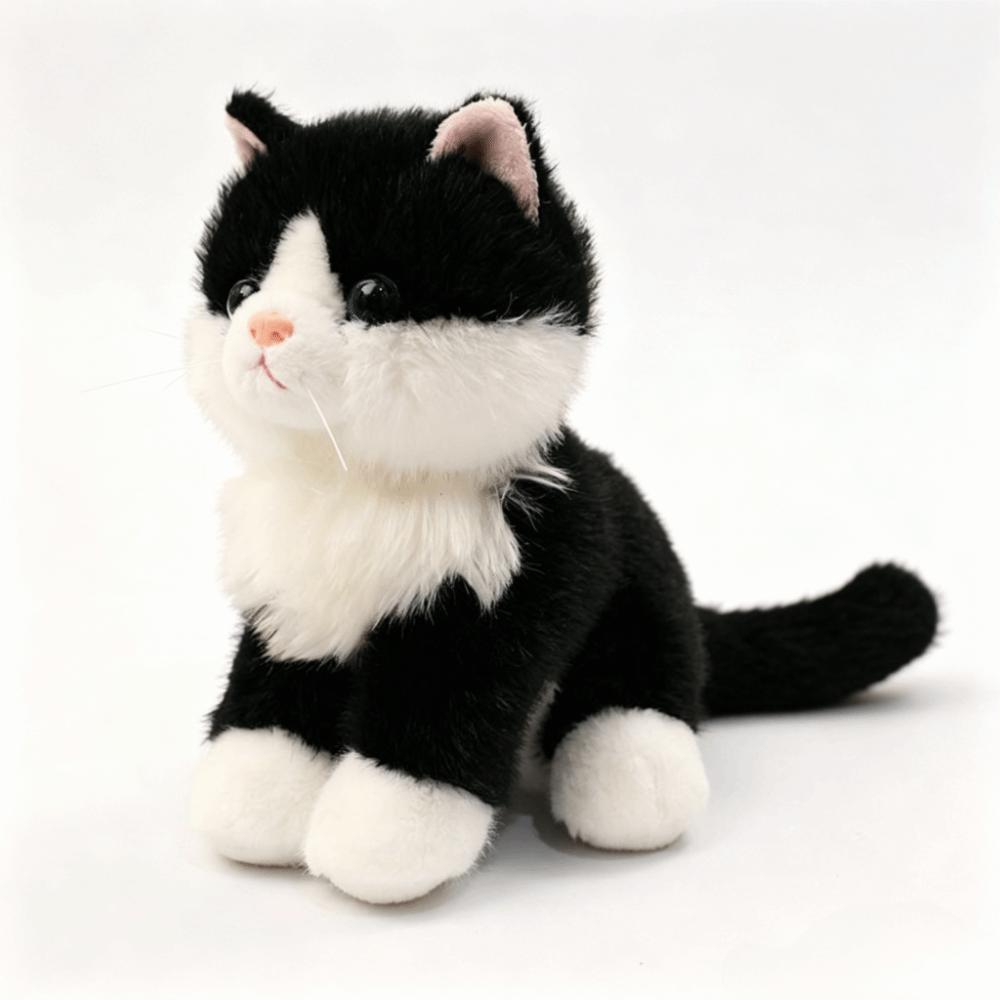 Soft Plush Stuffed Animal Cat Fluffy Plush Cat Toy Sitting Cat Simulation Cat Doll Sofa Decor