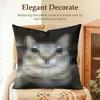 Meme Pixel Cat Cute Funny Cushion Cover Natural Linen Organic Fabric DoubleSided Printing Sofa Home Decor Gift Pillow Case