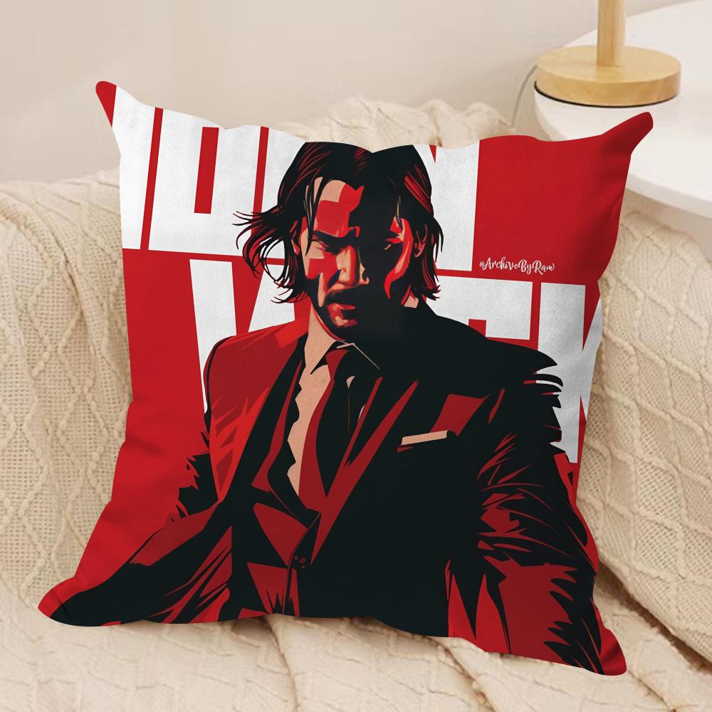JJohn WWick Cushion Cover Soft Plush Fabric DoubleSided Printed Cushion Covers for All Seasons Home Decor