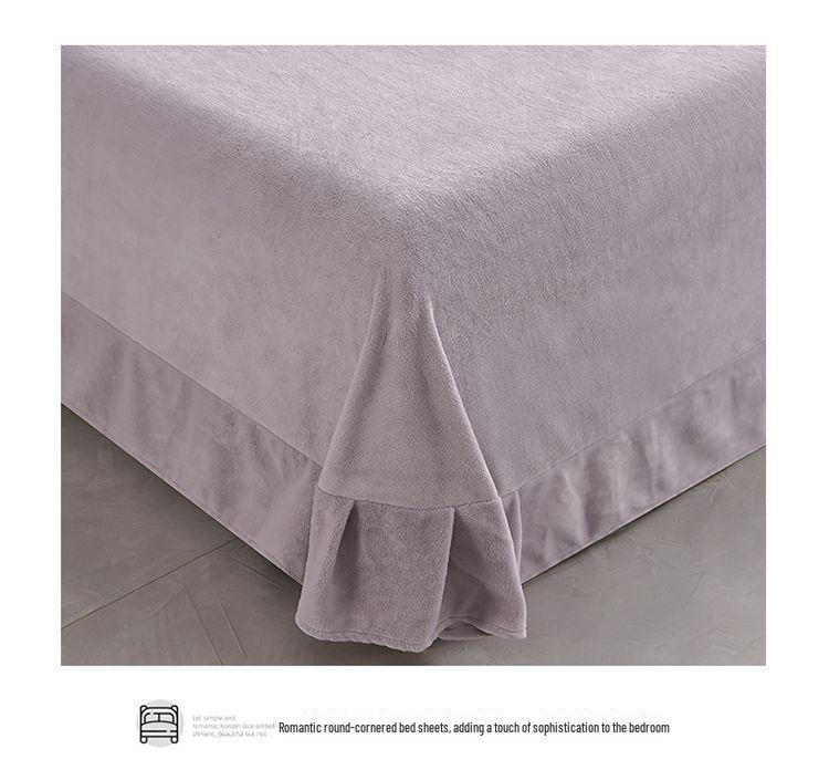 G5Z2025 Autumn/Winter Milk Velvet 4-Piece Solid Color Luxury Carved Bedding Set with Fitted Sheet.