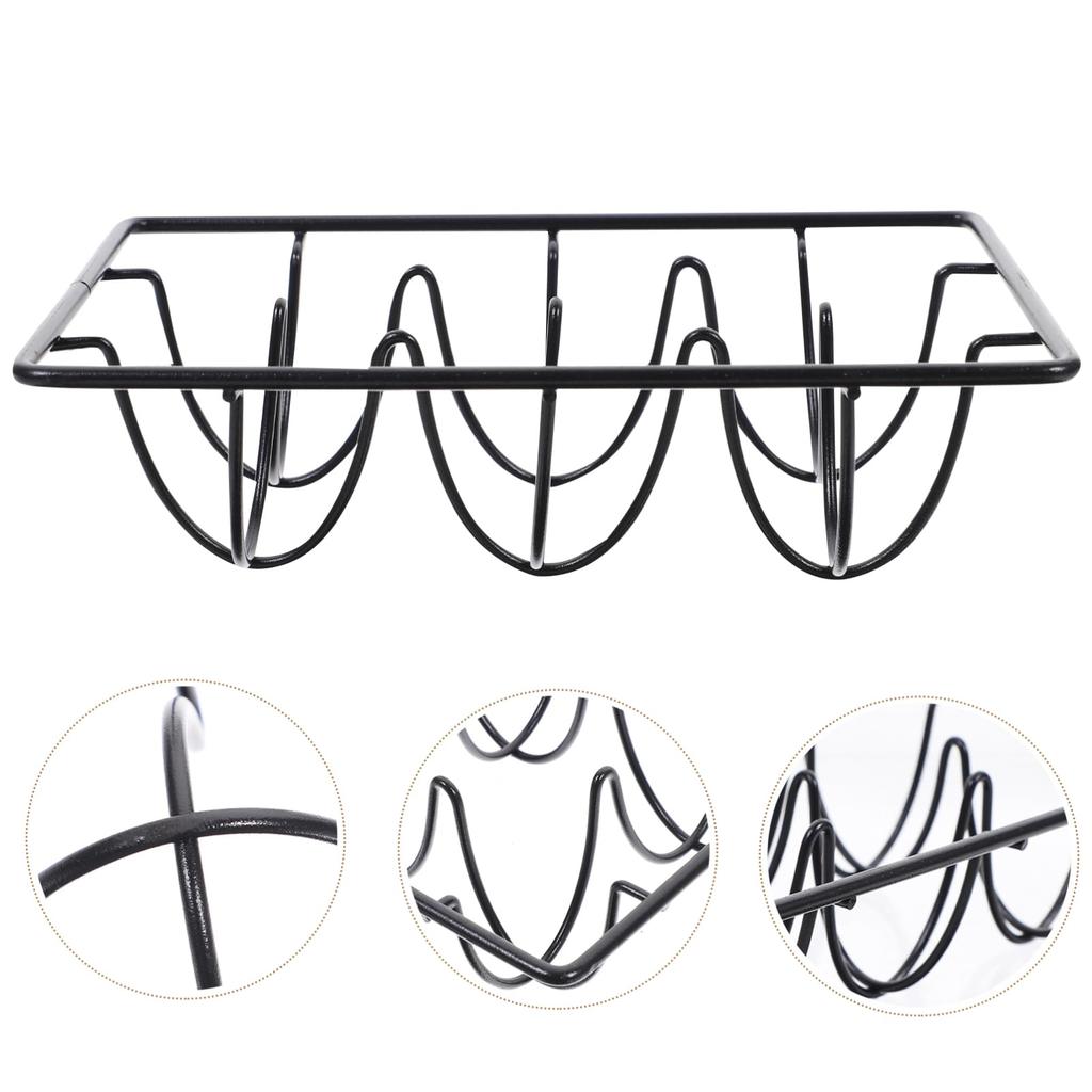 Ciieeo 6-Grid Wire Egg Rack, Black Iron Egg Holder with Dispenser Storage, Egg Display Tray for Kitchen