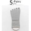 5 Pairs Women Toe Silk Socks Nylon Solid Thin Japanese Style Soft Elastic Endurable Sweat-Absorbing Breathable 5 Finger Socks