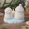 4pcs/set 3D Snowman Candle Mold Soft Chocolate Candy Mold Crafts Gypsum Mold  for Christmas Party