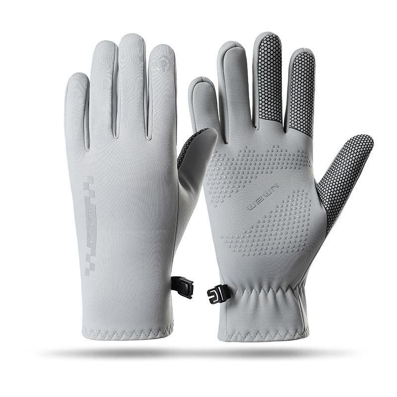 Warm gloves Women's autumn and winter outdoor riding fleece thickened sports windproof running elastic touch screen split-finger gloves