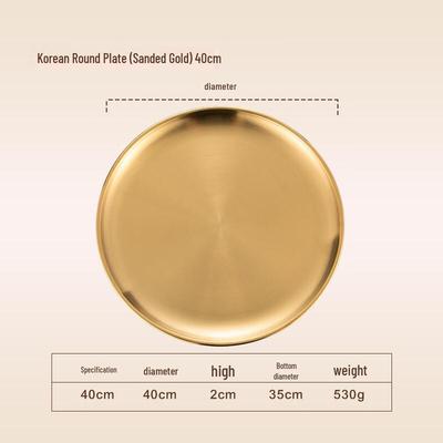 Lygil Koreanischer Stil Gold 201 Edelstahl Runde Servierplatte