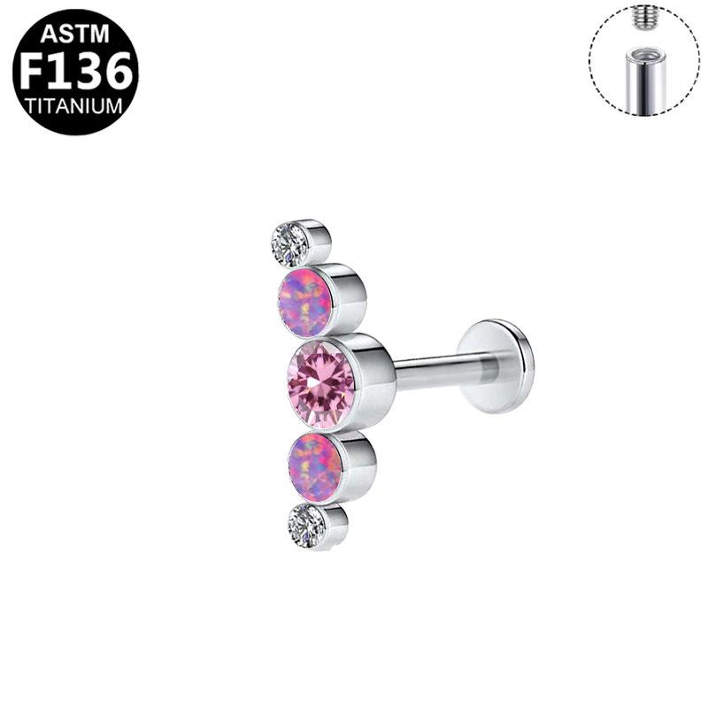 Titanium G23 Internal Thread T-shaped Lip & Ear Cartilage Stud