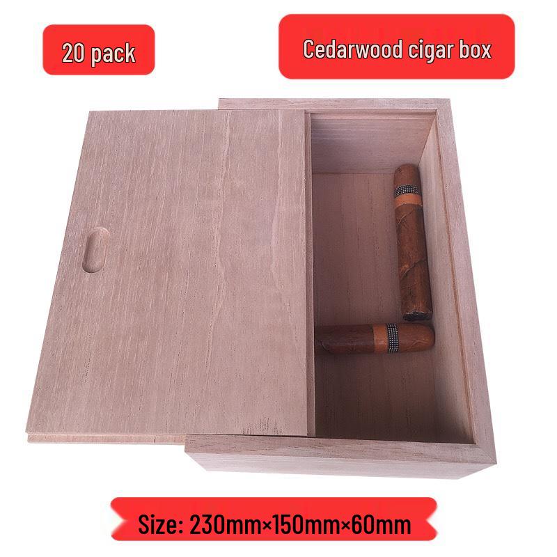 Spanish Cedar Cigar Humidor Box, 20-Cigar Capacity, Supports Various Styles and Sizes