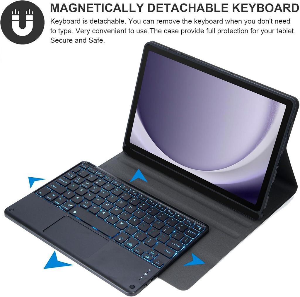 Backlit Bluetooth Keyboard Protective Case for Redmi Pad 2 Pro SE11 Xiaomi 8 Tablet - Spanish Layout