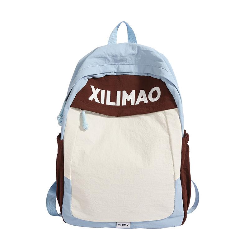 Schoolbag Korean version of large-capacity backpack, new ins style schoolbag, color matching for junior high school students, high-value travel 