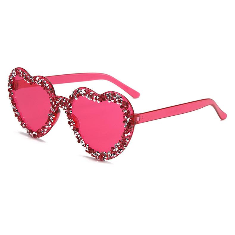New Unisex Heartshaped Clear Jelly Sunglasses With Handmade Rhinestones For Summer Parties