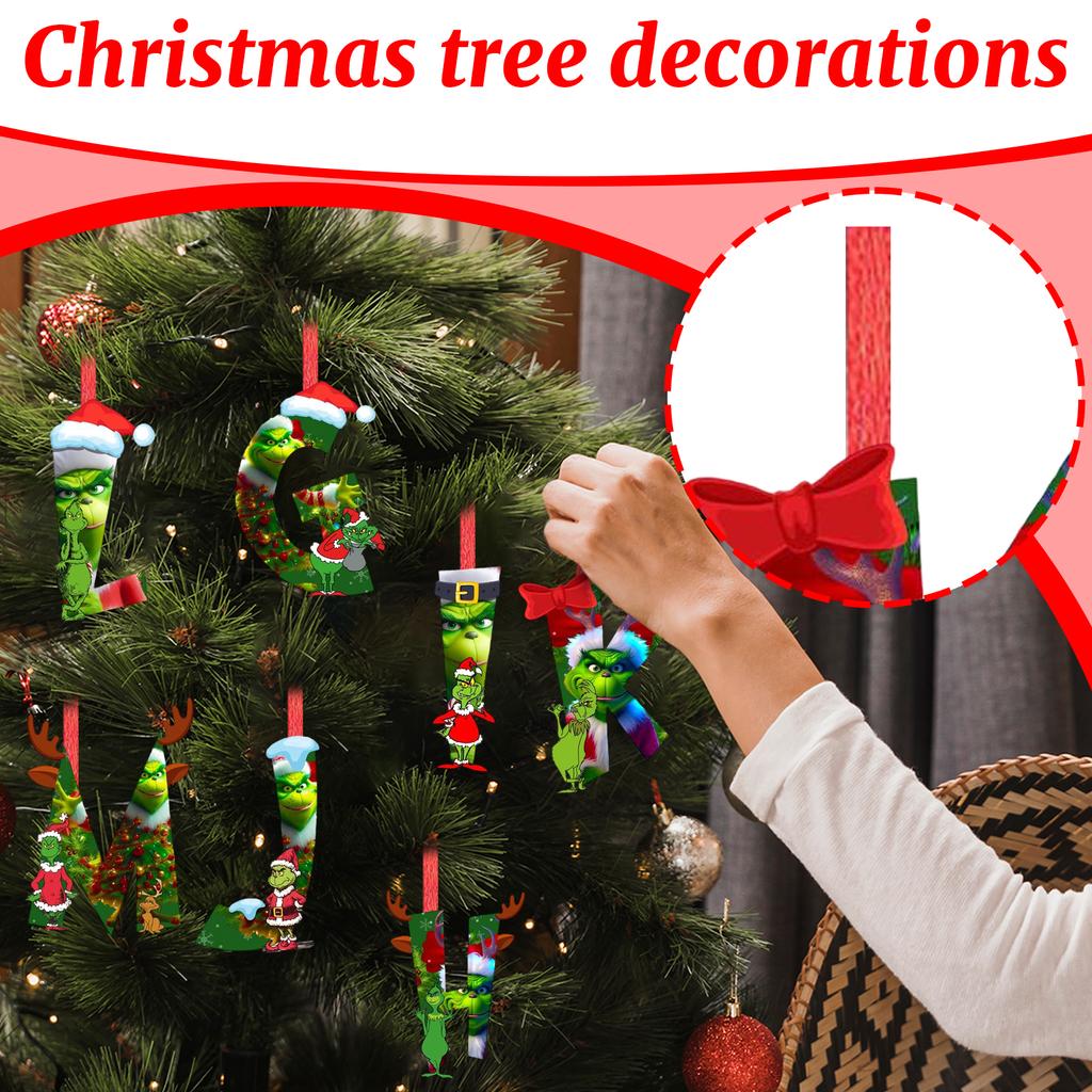 2D Christmas Decoration Pendant Christmas Tree Tag Theme Party Crafts Ornament