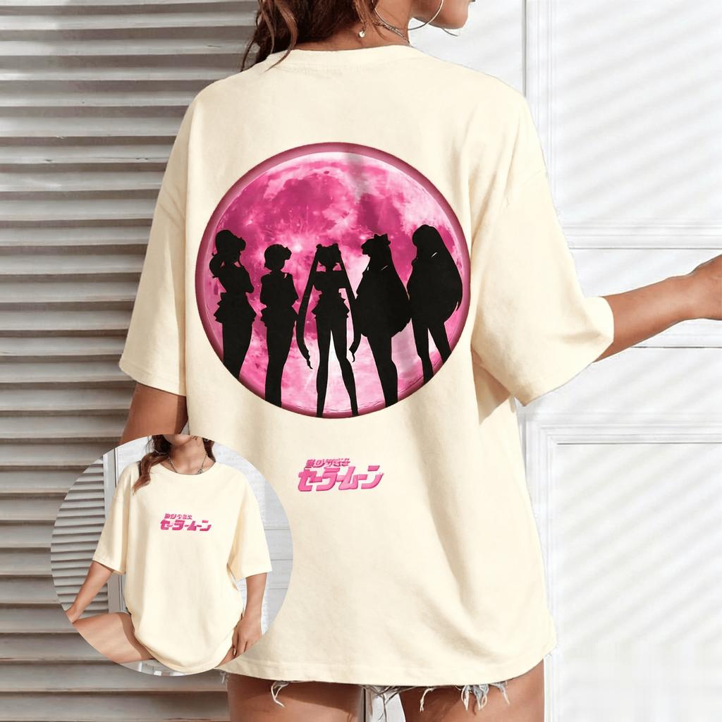 Unisex Oversize Sailor Moon Anime T Shirt Unisex Women Short Sleeve Graphic Tee Soft Casual Top New Summer Loose Clothes