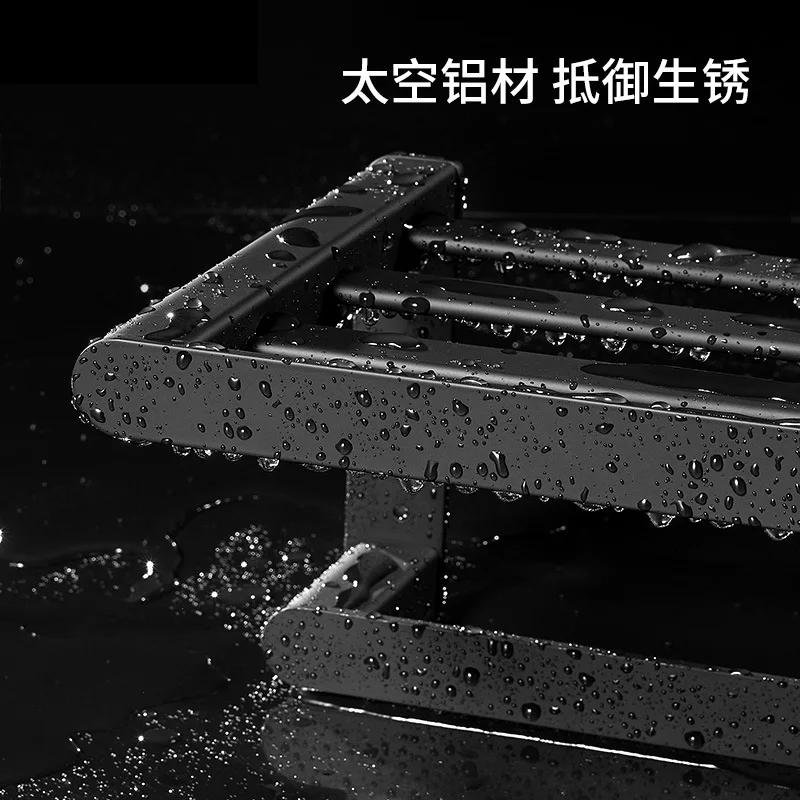 Black space aluminum towel rack, bathroom hardware pendant, bathroom towel storage rack, towel rack, bathroom accessories