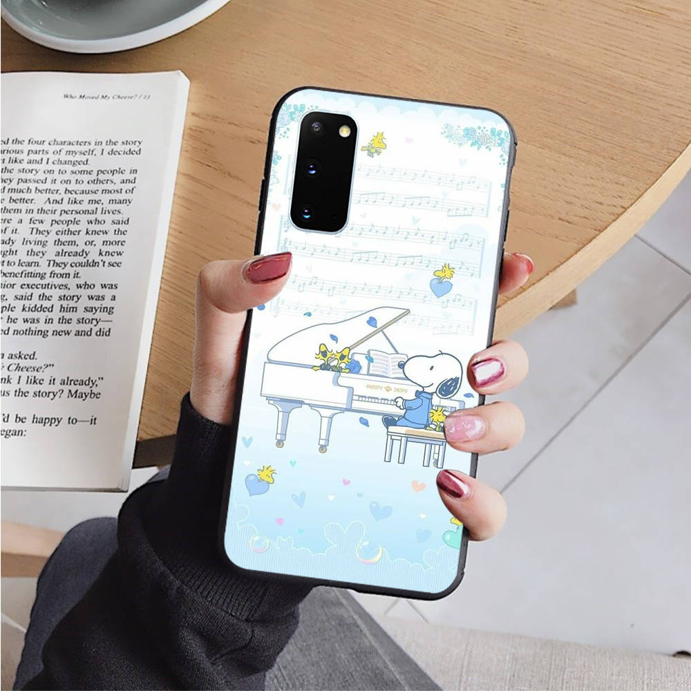 AN12 Snoopy Black Case for Xiaomi Poco X6 M5 M6 F5 F6 F1 C65 C55 C50 C51 C40 Redmi Note 7 8 14C A3X 13C 12C 11 10A 9C Pro Sofe Cover