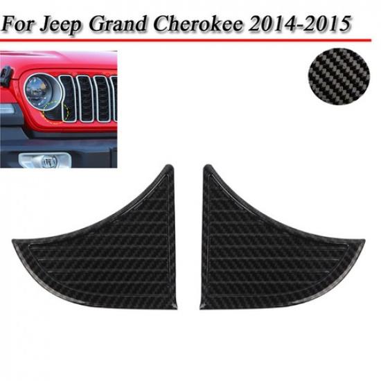 For Wrangler JL JT 2024+ Carbon Front Grille Headlight Side Corner Decor Covers