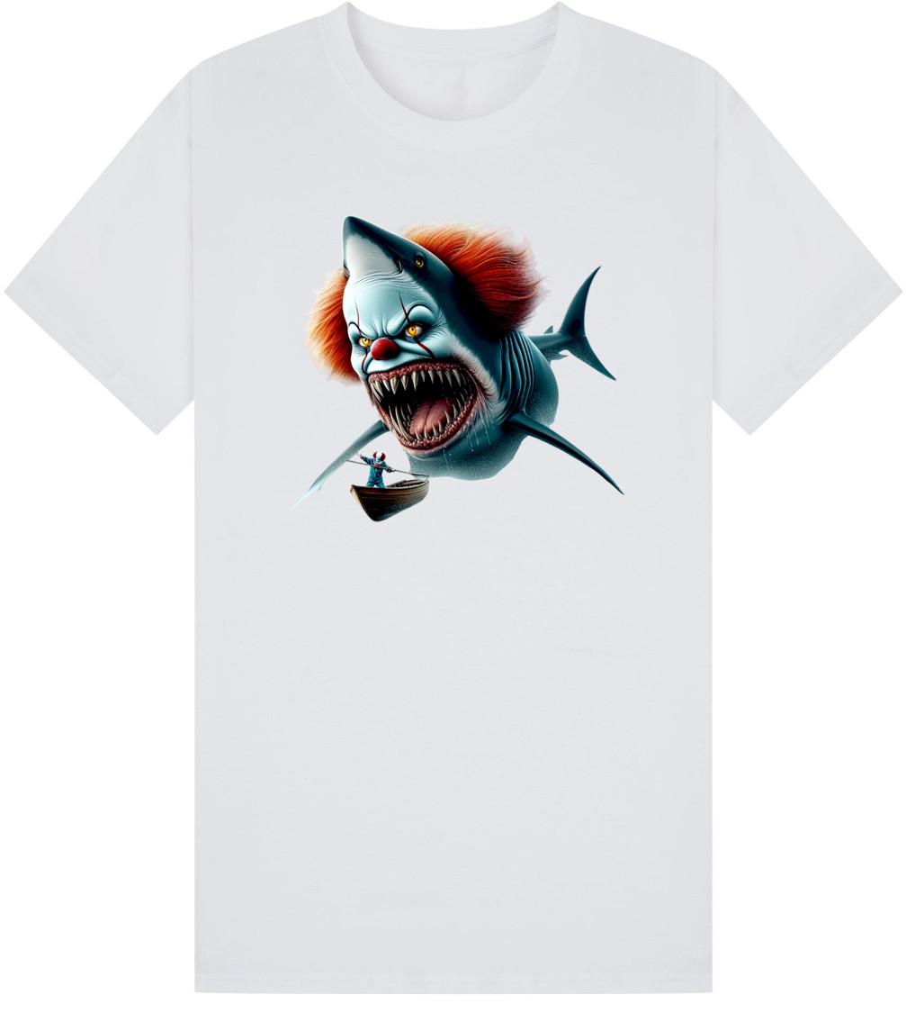 Clown Shark T-Shirt Men Women Unisex Top S разноцветный