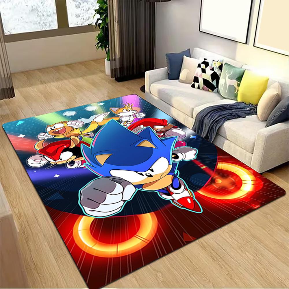 Sonic The Hedgehog Art Print Decoration,Carpet,Living Room,Bedroom, Non-slip,Square rug