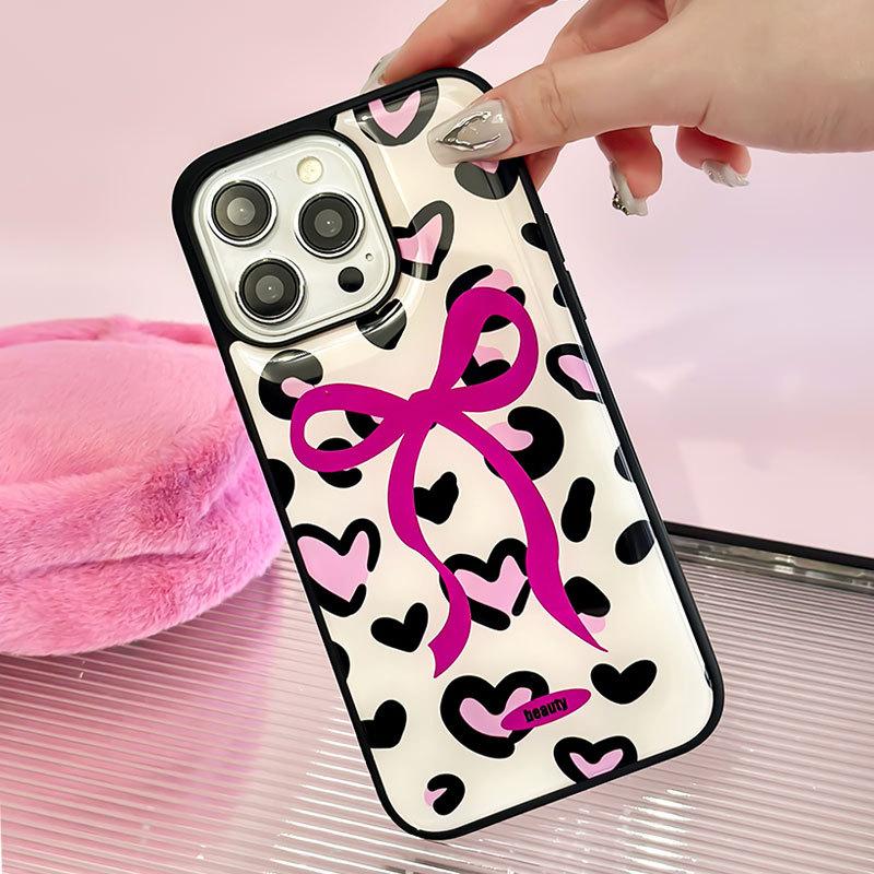 iPhone case Resin anti-drop Art design For HUAWEI mate60pro Leopard print heart