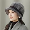 Autumn and winter new knitted bucket hat women's warm ear protection wool hat versatile face small cold hat retro fashion hat
