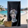 BTS Korean members Printed Quick Dry Beach Towel Super Absorbent Soft Lightweight Bath Towel for Pool Summer Travel