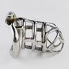 Male Stainless Steel Chastity Cage with Arc-Shaped Rings