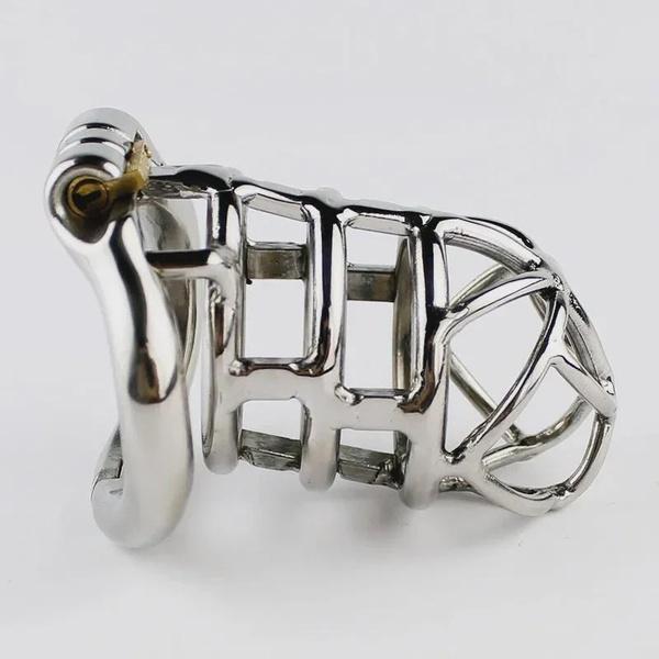 Male Stainless Steel Chastity Cage with Arc-Shaped Rings