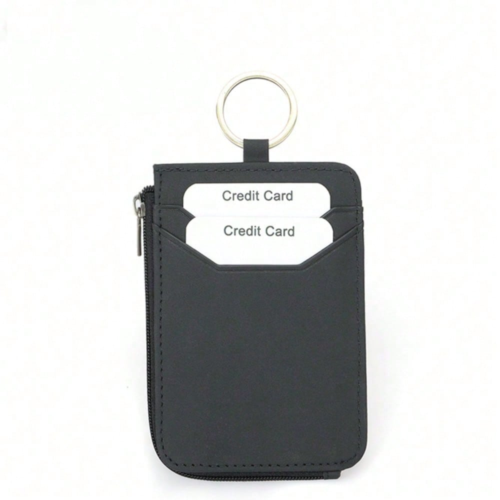 New Retro Zipper Change Card Bag, Simple RFID Anti-Theft Swipe Bank Card Work ID Card Holder