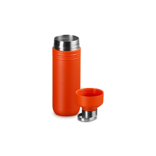 [Red Dot Design Award 2025 Winner] Le Creuset Water Bottle, Large Capacity 1000ml, Orange, Stainless Steel, Vacuum Insulated, Keeps Hot or Cold, Wide