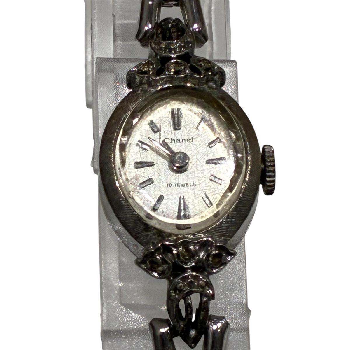 Used Chanel watch 19 JEWELS 10K WGF Vintage Chanel