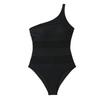 1011 Direct Supply Europe and America New Swimsuit Women's Shoulder Sexy One-piece Bikini Solid Color Swimsuit