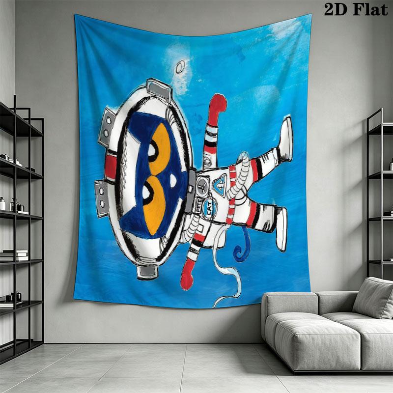 Pete Cat Magic Wall Hanging Printed Fabric Blanket Decorative Tapestries for Bedroom Living Room Home Decor