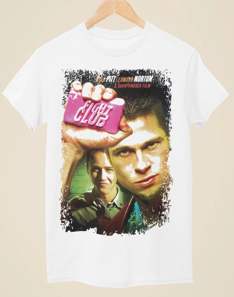 Fight Club Movie Poster Inspired Unisex White TShirt S