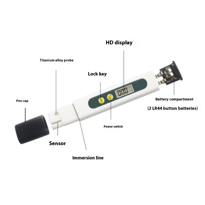 Professional Quick Read Digital Water Tester Detector Lightweight Design For Water Fish Tanks Home Travel Swimming Pools