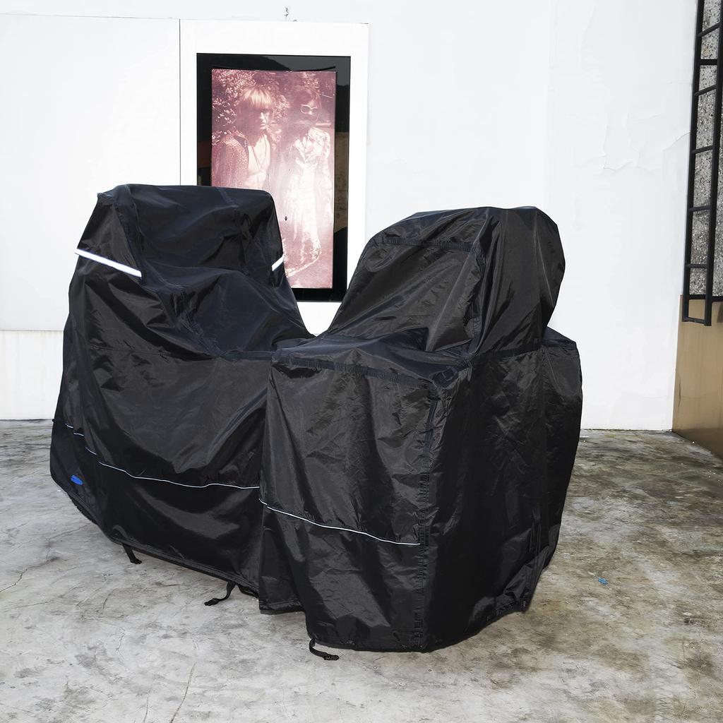 FENRIR 420D Czarny Motocyklowy Odporny na UV Gruby Pokrowiec Antykradzieżowy i na Nadwozie Motocykla z Pokrowcem Przeciwdeszczowym do Przechowywania Kompatybilny z Adventure Dual Sport i Trzy