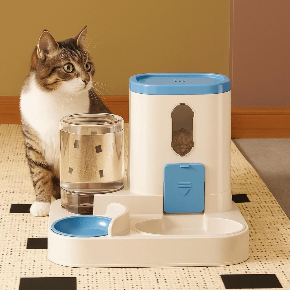 Dry Wet Separation Automatic Cat Water Feeder Integrated Cat Dog Food Bowl  for Water Feeding