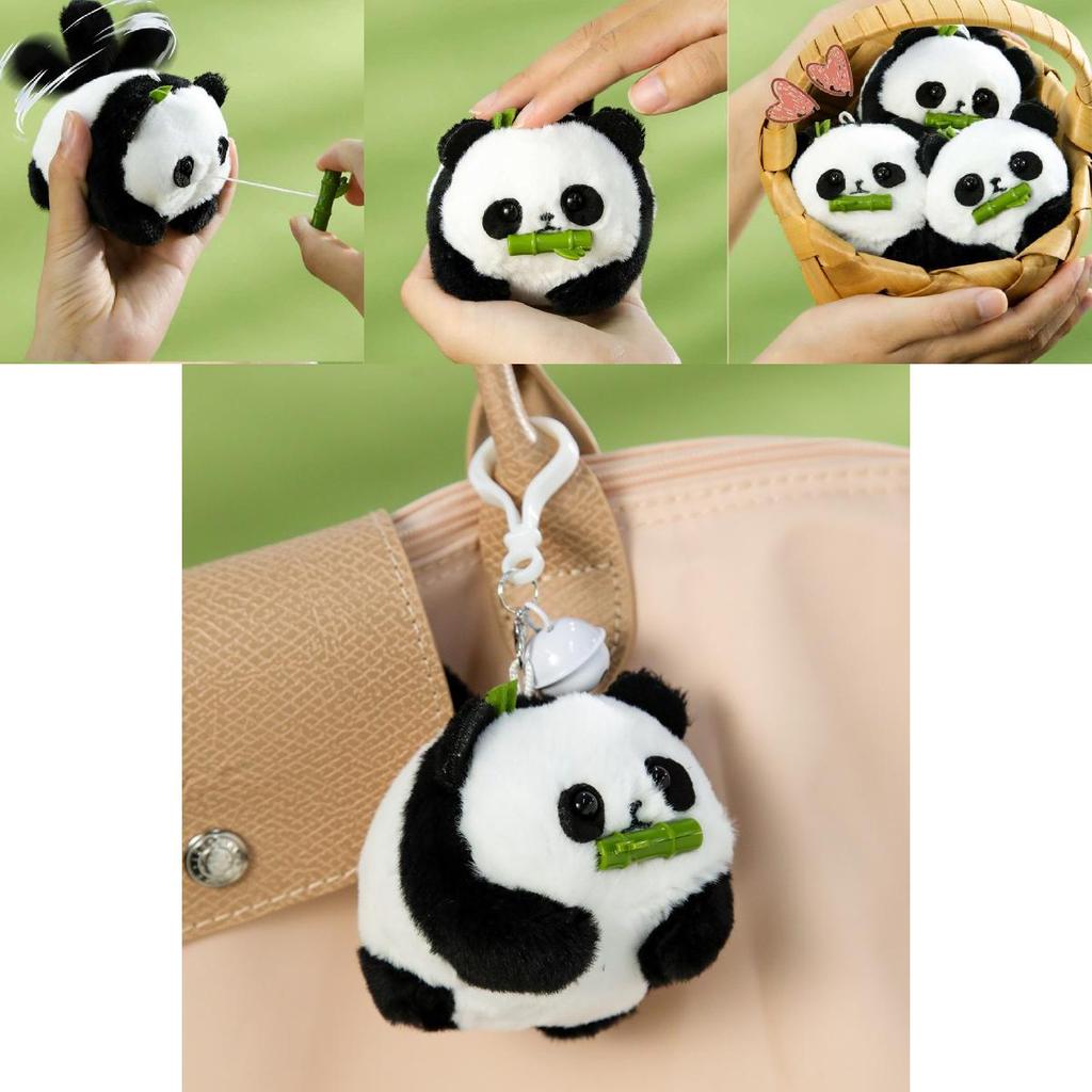 Cute Panda Plush Keychain Rope Toy Bag Pendant Gift For Kids And Adults