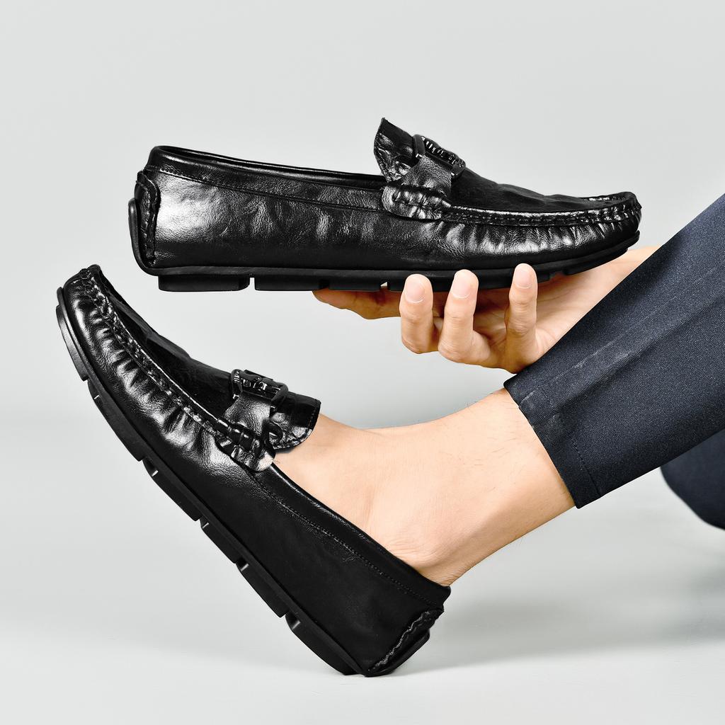 Fashion Luxury Men Penny Loafers Leather Slip On Casual Business Shoes New Mens Wedding Party Flats Office Fashion Dress Men's Shoes