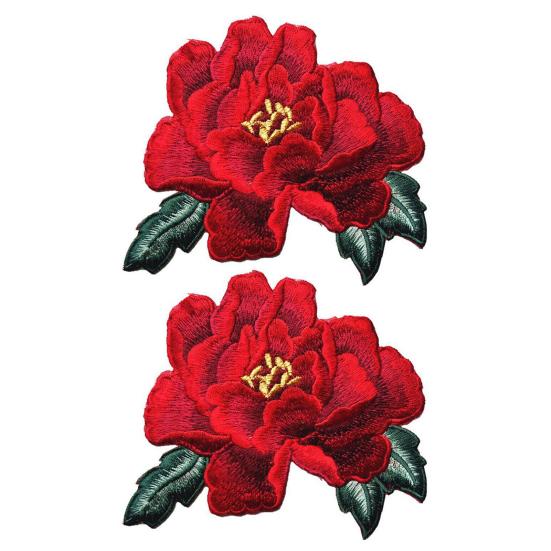 2Pcs Practical Handmade Anti-fading Embroidery Patch DIY Iron On Applique Hat Coat Patches Home Use