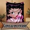 Custom Name Personalized Betty Boop Print Blanket, Home Decor, Bedroom, Sofa, Camping, Couch, Gifts for Birthday Christmas
