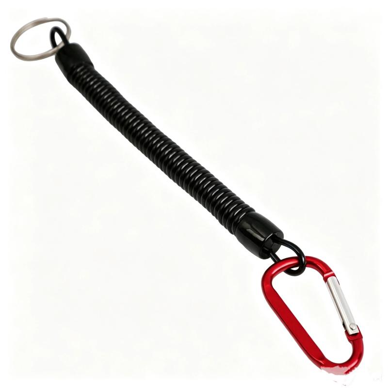 Carabiner Anti Lost Rope Spring Take Up Cord Metal Buckle For Fishing Gear Climbing Fishing Gadgets