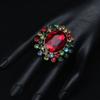 Europe, America, Fashion Personality Artificial Crystal Opening Adjustable Large Ring Ruby Light Luxury Jewelry, Ring 2026
