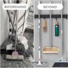 Wall Mounted Rack Space Saving Brooms Organizer Storage Solution for Bathroom