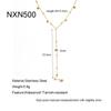 European and American Ins Light Luxury Fashion Plated 18k Gold Round Beads Love Fringed Pendant Necklace Stainless Steel Jewelry Niche Design